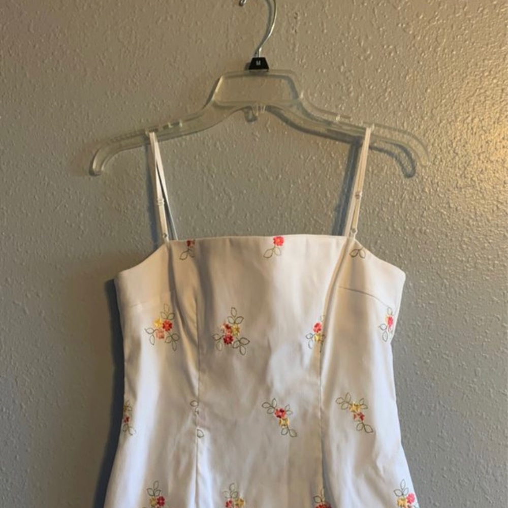 White spaghetti strapped dress